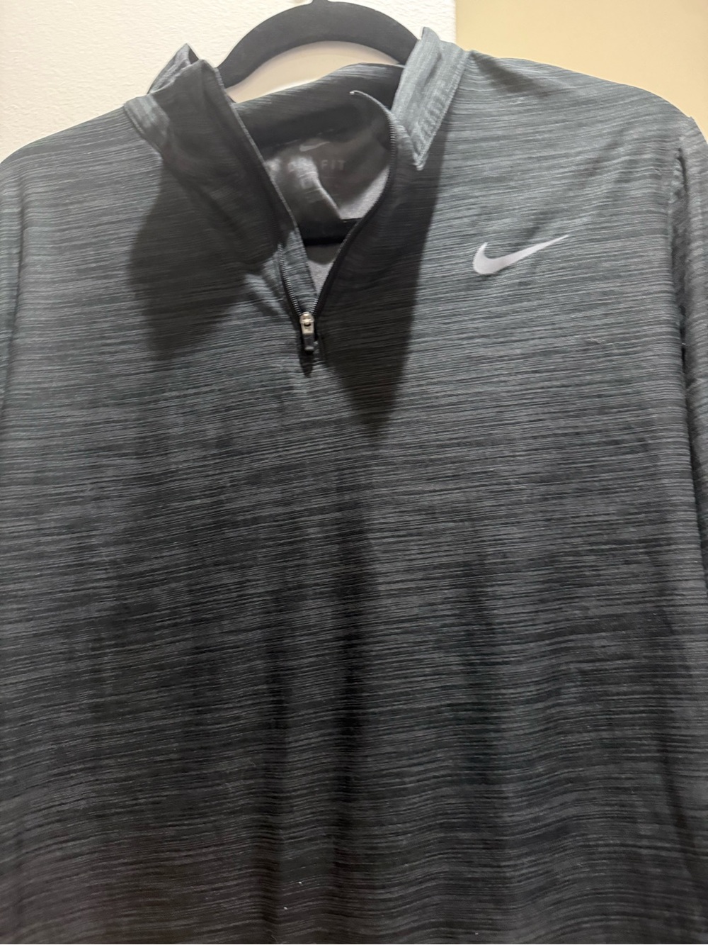 Nike Men's Gray Heathered Quarter-Zip Performance Jacket, size M